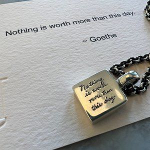 Jeanine Payer Hand Engraved Necklace - Goethe Quote - 18" Medium Chain